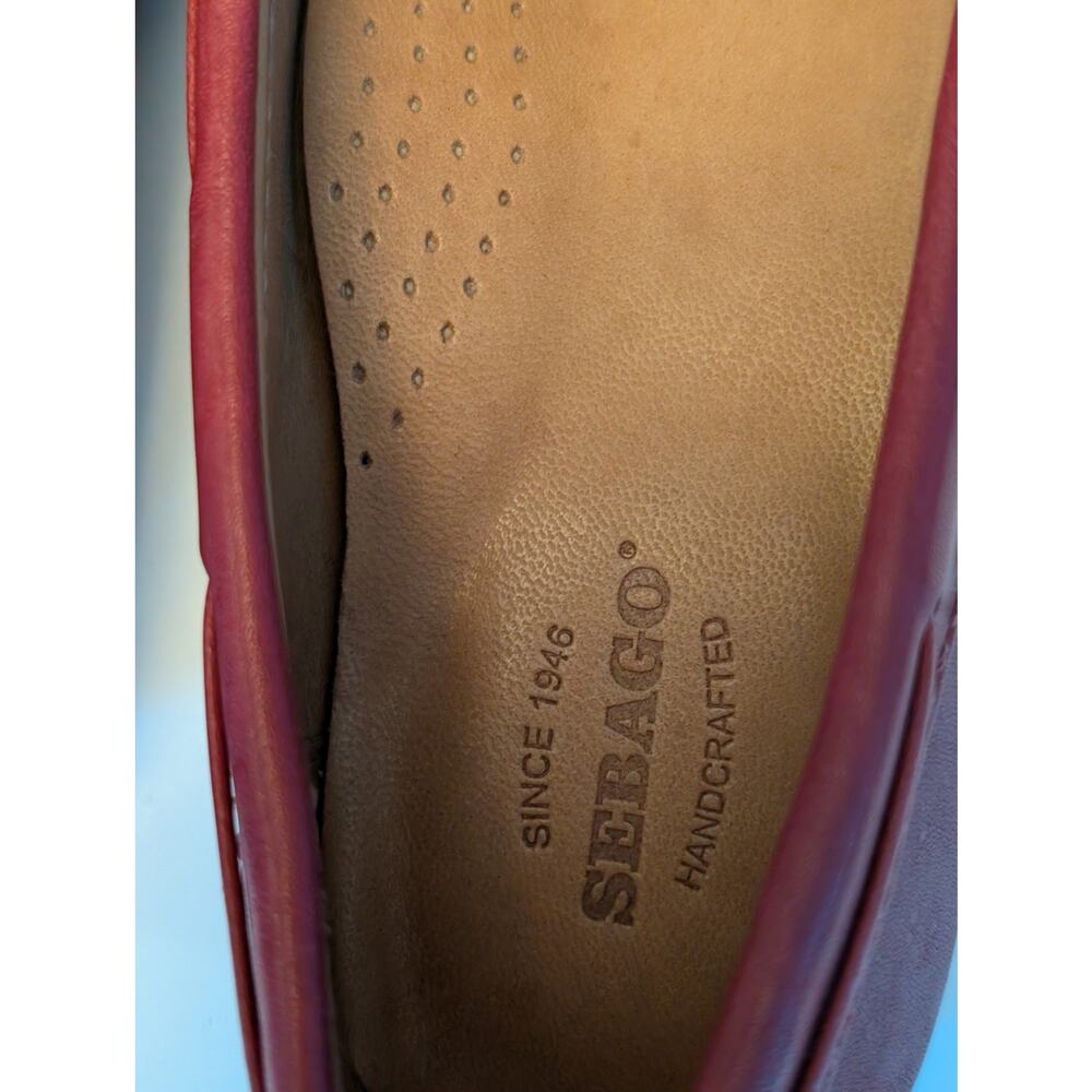 SEBAGO Meriden Kiltie Loafer Moccasin Dark Red Leather 7.5 - Picture 6 of 9